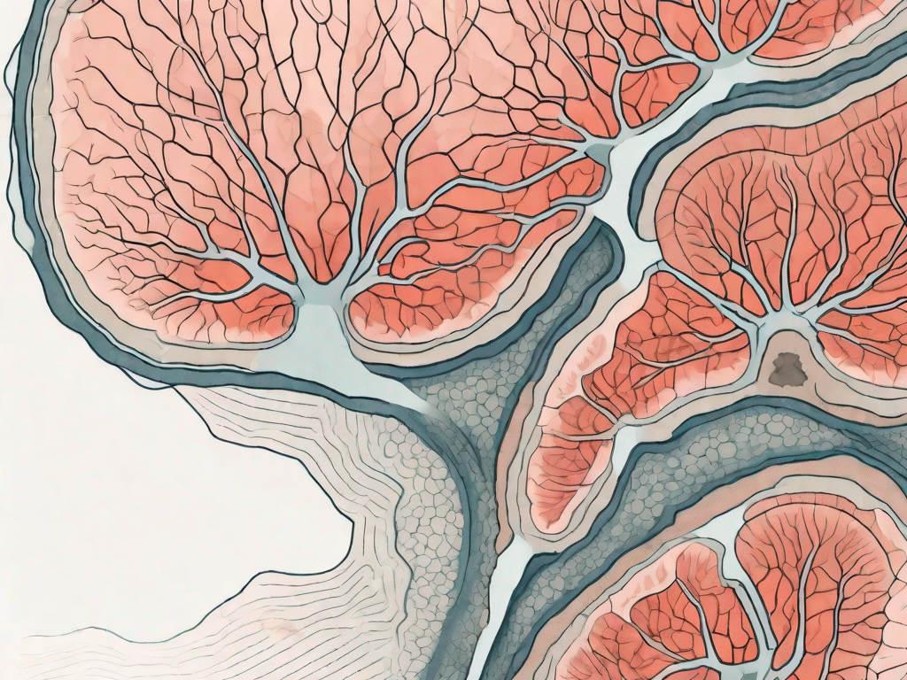 A coral-like stone structure inside a cross-section of a kidney