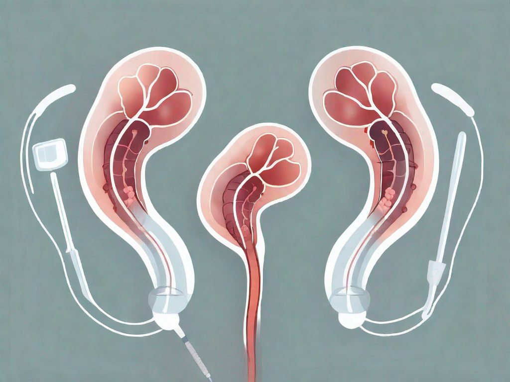 A pair of kidneys with calcium deposits highlighted