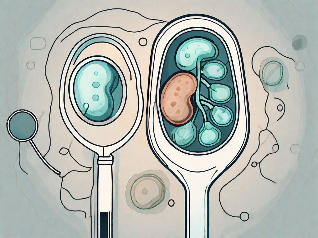 A pair of kidneys with highlighted areas indicating the presence of kidney stones